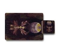 Benjamin Tate Design Nightfall Wood Bottom Placemat And Coaster Set 12 Pieces Designer Artwork Limited Edition