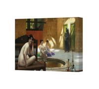 Benjamin Tate Design Nude Women Bathing In Hammam Orientalist Canvas Wall Art Print