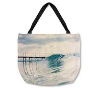 Benjamin Tate Design Ocean Ideal Wave In Ocean. Breaking Blue Waves Designer Tote Bat Designer Style