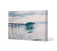 Benjamin Tate Design Ocean Ideal Wave In Ocean. Breaking Blue Waves Slim Style Canvas Print 40X60Cm , 15mm Slim Real Wood.