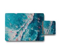Benjamin Tate Design Oceanic Art Placemat And Coaster Set Of Twelve In Designer Artwork With Wood Backing Limited Edition