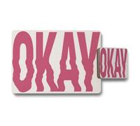 Benjamin Tate Design Okay Placemats And Coaster Set With Large Pink Okay Letters
