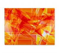 Benjamin Tate Design Orange Geometric Glass Chopping Board