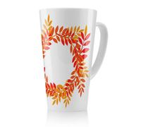 Benjamin Tate Design Orange & Red Autumn Leaves Latte Mug, Stunning Designer Mug Fit For Any Home, Treat Yourself Or A Loved One