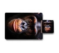 Benjamin Tate Design Orangutan Themed Placemat And Coaster Set 12 Piece 11X8 Placemats
