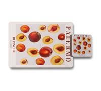 Benjamin Tate Design Palermo Di Pesche Sicily Placemat And Coaster Set 12 Piece With Wood Backing Exclusive Collection
