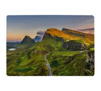 Benjamin Tate Design Panorama Of Quiraing Mountains Sunset At Isle Of Skye, Scottish Highlands Designer Special Soft Home Rug