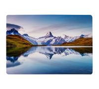 Benjamin Tate Design Panoramic View Of The Mt. Schreckhorn & Wetterhorn Designer Rug in Natural | Size: Large Benjamin Tate Design Natural Large