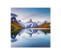 Benjamin Tate Design Panoramic view of the Mt. Schreckhorn & Wetterhorn Designer Splash Back in Natural Benjamin Tate Design Natural
