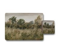 Benjamin Tate Design Pastoral Landscape Placemat And Coaster Set For Dining Table