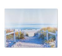 Benjamin Tate Design Path to the beach at baltic sea Designer Glass Chopping Board in Natural Benjamin Tate Design Natural