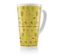 Benjamin Tate Design Pattern Of Egyptian Hieroglyphics Latte Mug, Stunning Designer Mug Fit For Any Home, Treat Yourself Or A Loved One