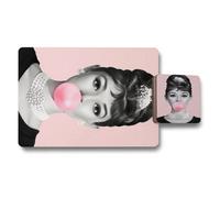 Benjamin Tate Design Pearl Print Placemat And Coaster Set And From Fine Art Collection With Elegant Monochrome Imagery Limited Edition