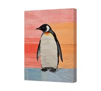 Benjamin Tate Design Penguin Canvas Art Print Contemporary Wall Decor Deep Wooden Frame Uk Handmade