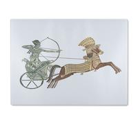 Benjamin Tate Design Pharaoh On War Chariot Glass Chopping Board in Natural Benjamin Tate Design Natural