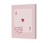 Benjamin Tate Design Pink Ace Of Hearts Canvas Print With Quote I Truly Am The Luckiest Girl