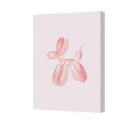 Benjamin Tate Design Pink Balloon Dog Canvas Art Print For Modern Bedroom Wall Decor