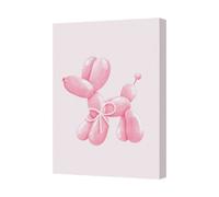 Benjamin Tate Design Pink Balloon Dog Canvas Art Print On Deep Wood Frame