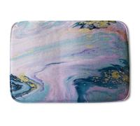 Benjamin Tate Design Pink & Blue Marble Designer Bathmat in Silver Benjamin Tate Design Silver