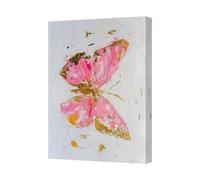 Benjamin Tate Design Pink Butterfly Canvas Art Print Uk Made With Gold Accents Decor