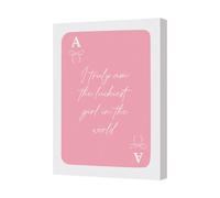 Benjamin Tate Design Pink Card Canvas Art Print I Truly Am The Luckiest Girl In The World