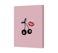 Benjamin Tate Design Pink Cherry Kiss Canvas Art Print On Deep Wooden Frame British Made