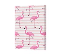 Benjamin Tate Design Pink Flamingo Canvas Art Print With Striped Background British Handmade