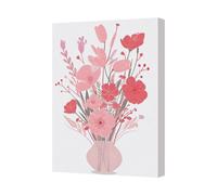 Benjamin Tate Design Pink Floral Canvas Art Print Vase Wall Decor Contemporary Gallery Wrapped