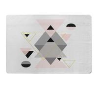 Benjamin Tate Design Pink & Grey Geometric Triangles Special Soft Home Rug