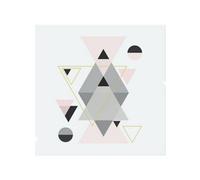 Benjamin Tate Design Pink & Grey Geometric Triangles Splash Back Designer Style