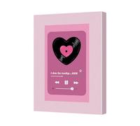 Benjamin Tate Design Pink Heart Music Player Canvas Wall Art Contemporary Uk Handmade