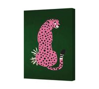 Benjamin Tate Design Pink Leopard Canvas Art Print Wall Decor Handmade Uk