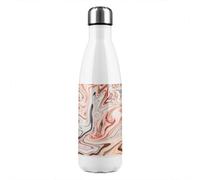Benjamin Tate Design Pink Rippled Marble Stainless Steel Bottle Designer Style