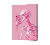 Benjamin Tate Design Pink Skeleton Taking Selfie Canvas Art Print For Modern Home Decor