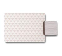 Benjamin Tate Design pink triangles placemat coaster set in Natural Benjamin Tate Design Natural