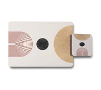 Benjamin Tate Design Placemat And Coaster Set 12 In Trend Artwork With Wood Back Quality Build Limited Edition