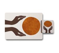 Benjamin Tate Design Placemat And Coaster Set Designer Artwork With Wood Bottom High End Print Excellence Limited Edition