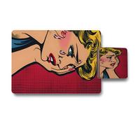 Benjamin Tate Design Placemat And Coaster Set, Designer Pop Art Artwork On Wood Backing, High End Print Technology, Limited Edition