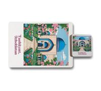 Benjamin Tate Design Placemat And Coaster Set Limited Edition Tashkent Uzbekistan Design With Wood Bottom And High End Print