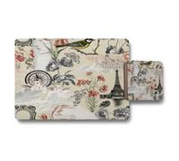 Benjamin Tate Design Placemat And Coaster Set Of 12 Designer Artwork Collection With Wood Bottom Exclusive Limited Edition