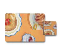 Benjamin Tate Design Placemat And Coaster Set Of 12 In Trend Designer Artwork With Wood Bottom High End Print Technology Exclusive Edition