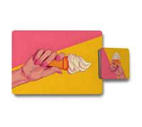 Benjamin Tate Design Placemat And Coaster Set Of Twelve With Wood Bottom And High End Designer Artwork Exclusive