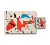 Benjamin Tate Design Placemat And Coaster Set With Wood Bottom Designer Artwork High End Print Technology Limited Edition