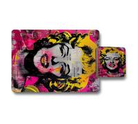 Benjamin Tate Design Placemat And Coaster Set With Wood Bottom High End Print Technology Designer Pop Art Collection Limited Edition