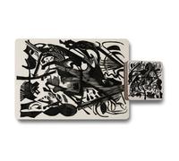 Benjamin Tate Design Placemat Coaster Set 11X8In And 3.7X3.7In Wood Bottom Designer Artwork Limited Edition