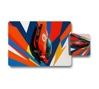 Benjamin Tate Design Placemat Coaster Set Car Artwork Limited Edition Wood Backing High End Print Technology