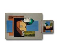 Benjamin Tate Design Placemat Coaster Set Featuring High End Print Art From The Wood Backed Collection Limited Edition