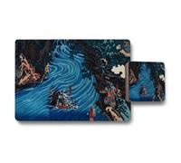 Benjamin Tate Design Placemat Coaster Set Featuring Japanese Wave Artwork For Dining Tables