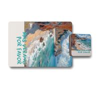 Benjamin Tate Design Placemat Coaster Set In Fine Art Print Collection With Wood Base Exclusive Limited Edition
