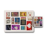 Benjamin Tate Design Placemat Coaster Set Of 12 With Wood Bottom And Designer Artwork Collection Exclusive Edition